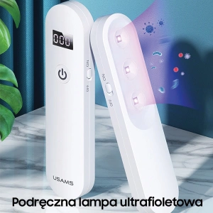 Hurtownia GSM - Lampa dezynfekująca mini UV-C USAMS ręczna sterylizator biały/white ZB159XDD01 - USA448WHT - {ean13} - Hurt