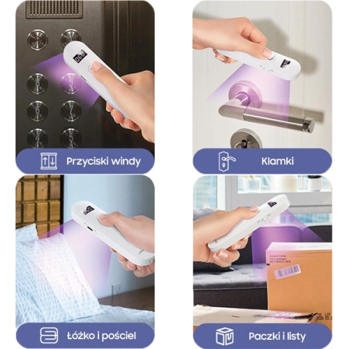 Lampa dezynfekująca mini UV-C USAMS ręczna sterylizator biały/white ZB159XDD01