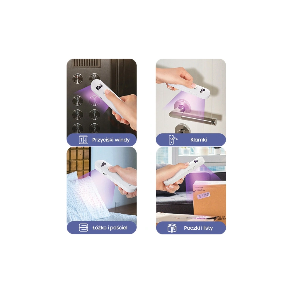 Hurtownia GSM - Dezinfekční mini UV-C lampa USAMS ruční sterilizátor bílá/white ZB159XDD01 - USA448WHT - {ean13} - Hurt