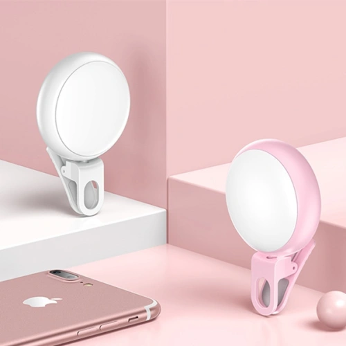 Lampka LED USAMS do Selfie różowy/pink ZB55D01