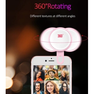 Hurtownia GSM - Lampka LED USAMS do Selfie różowy/pink ZB55D01 - USA455PNK - {ean13} - Hurt