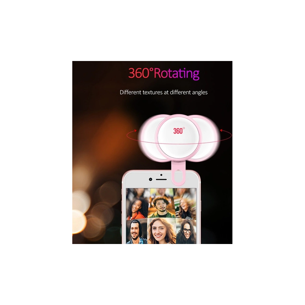 Hurtownia GSM - Lampka LED USAMS do Selfie różowy/pink ZB55D01 - USA455PNK - {ean13} - Hurt