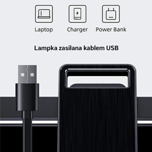 Lampka LED na laptop USAMS U-View Series czarny/black ZB236PMD01