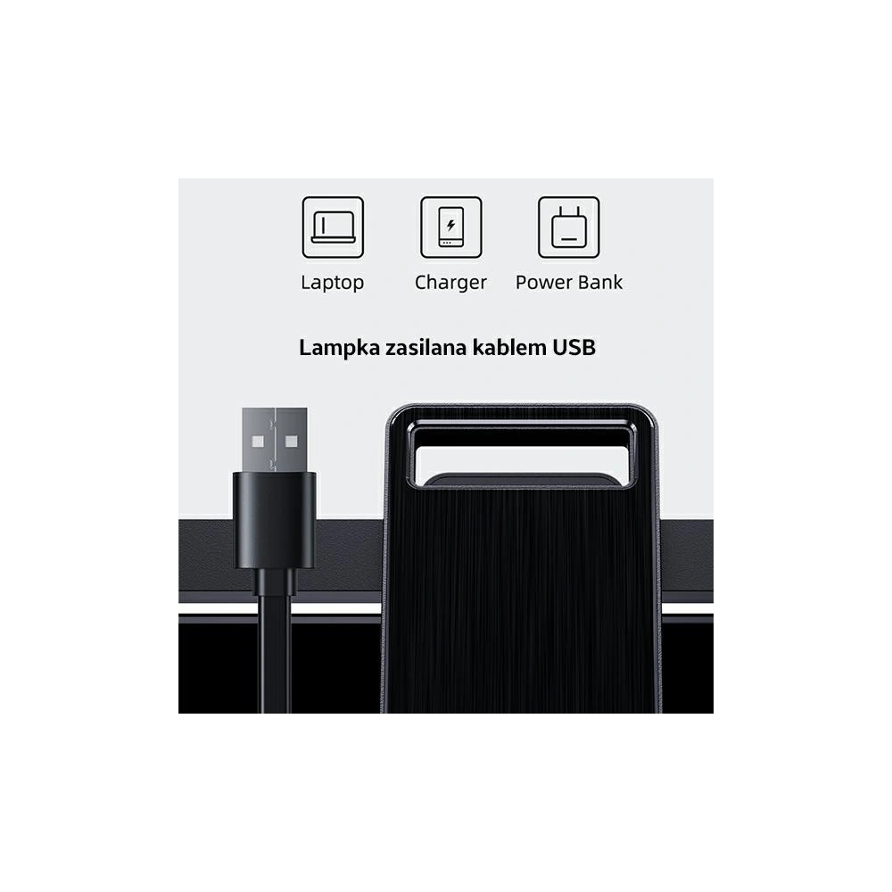 LED lampička na laptop USAMS U-View Series černá/black ZB236PMD01