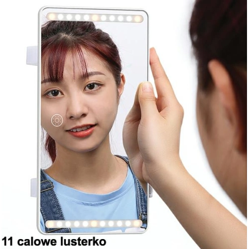 Lusterko ze światłem LED do auta USAMS czarne/black ZB175CZHZJ02 montowane na osłaonę przeciwsłoneczną