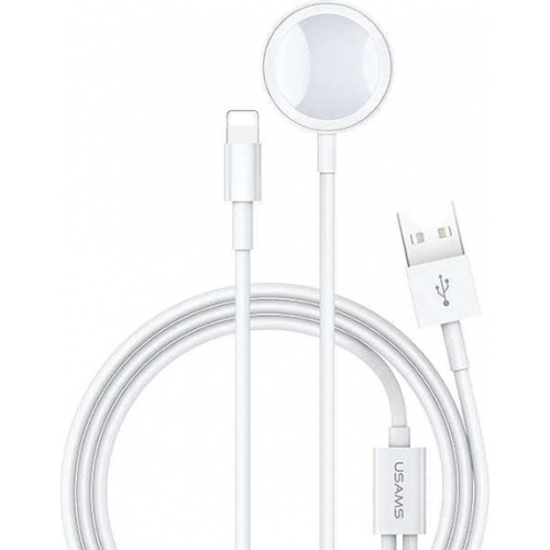 Usams Distributor - 6958444968070 - USA463WHT - USAMS Wireless Charger Apple Watch + cable Lightning 2in1 white CC076WH01 (US-CC076) - B2B homescreen