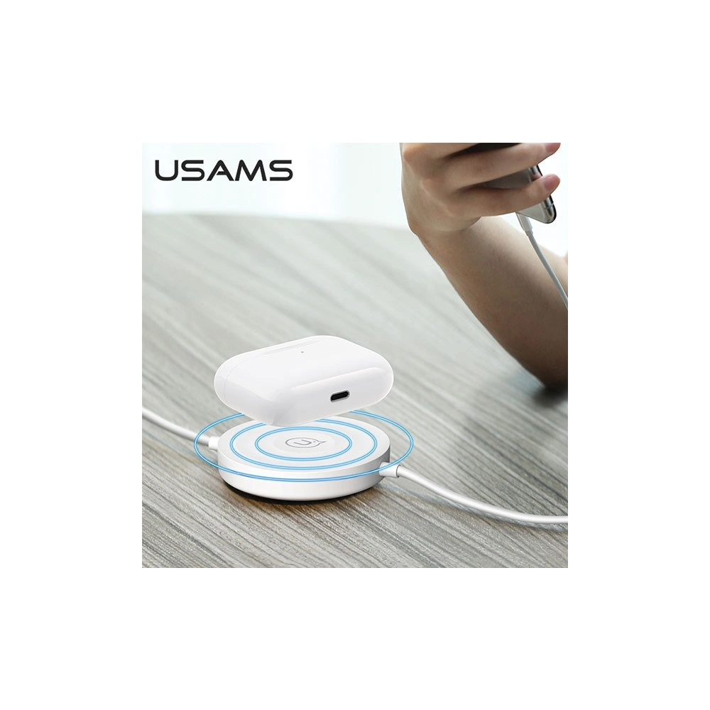 Indukční nabíječka USAMS US-CC096 10W s lightning kabelem černá/black CC96WH01