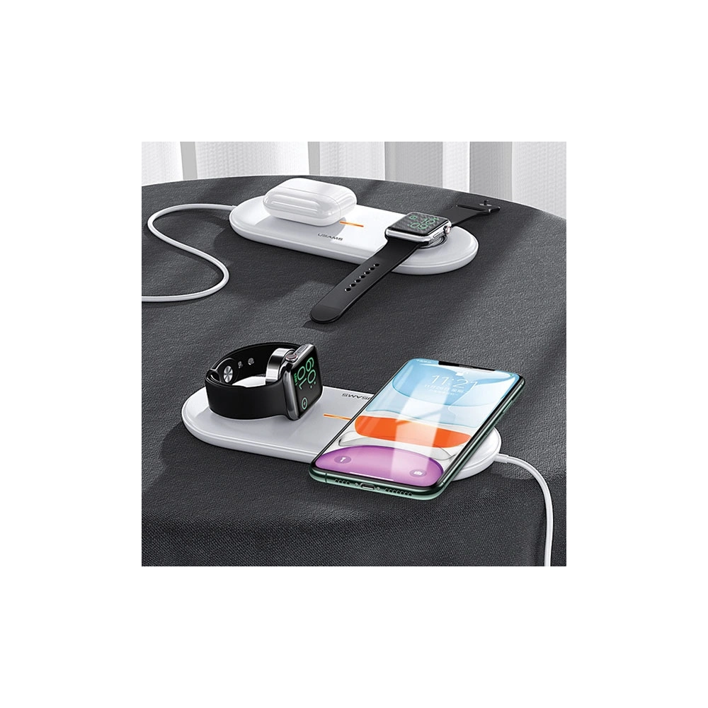 Hurtownia GSM - Indukční nabíječka USAMS US-CD119 10W 2w1 Apple Watch/Smartphone bílá/white CD119WH01 - USA470WHT - {ean13} - Hurt