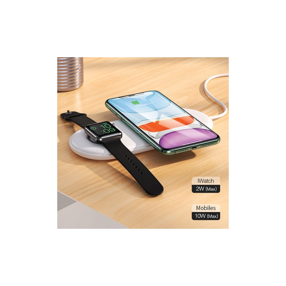 Hurtownia GSM - Indukční nabíječka USAMS US-CD119 10W 2w1 Apple Watch/Smartphone bílá/white CD119WH01 - USA470WHT - {ean13} - Hurt