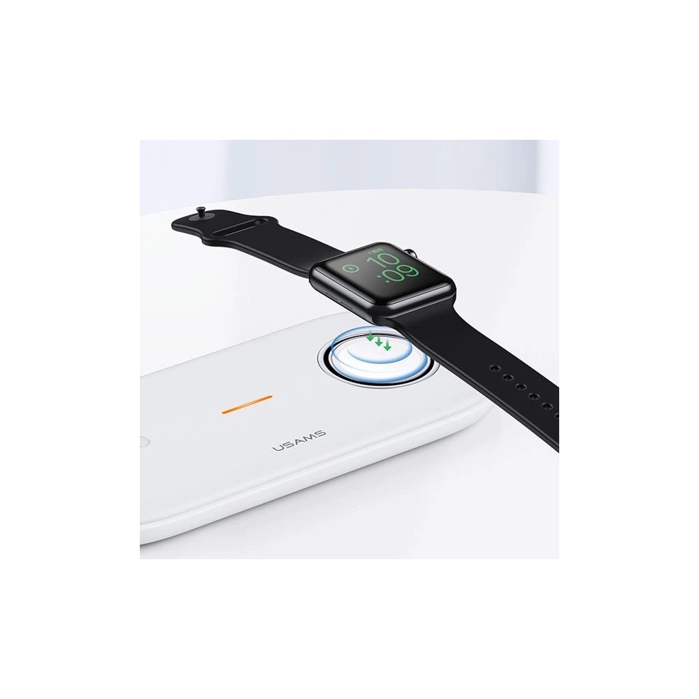 Hurtownia GSM - Indukční nabíječka USAMS US-CD119 10W 2w1 Apple Watch/Smartphone bílá/white CD119WH01 - USA470WHT - {ean13} - Hurt