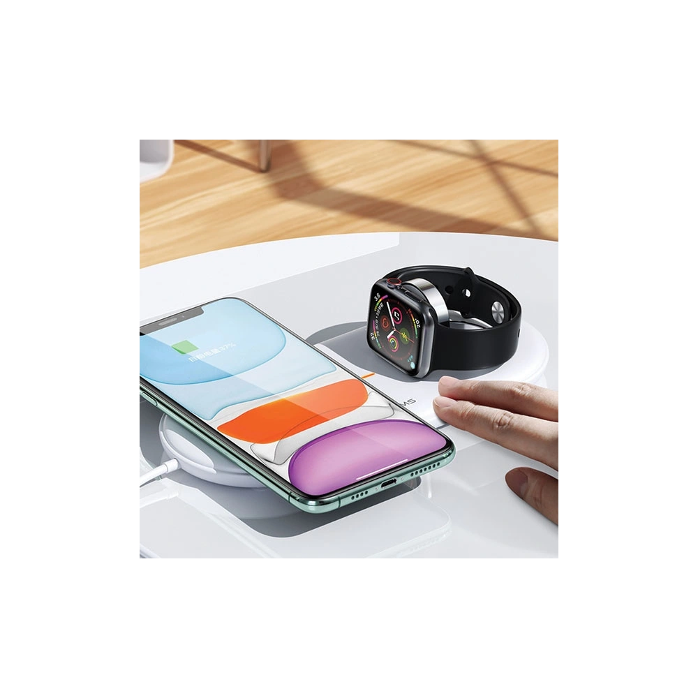 Wholesale USAMS Wireless Charger US-CD119 10W 2in1 Apple Watch/Smartphone white CD119WH01 - USA470WHT - {ean13} - Hurt