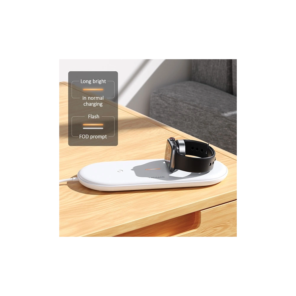 Hurtownia GSM - Indukční nabíječka USAMS US-CD119 10W 2w1 Apple Watch/Smartphone bílá/white CD119WH01 - USA470WHT - {ean13} - Hurt