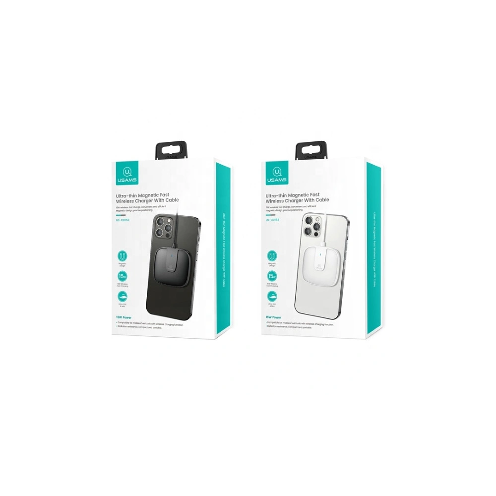 Wholesale USAMS Wireless Charger US-CD153 magnetic 15W Apple iPhone 12 series white CD153DZ02 - USA474WHT - {ean13} - Hurt