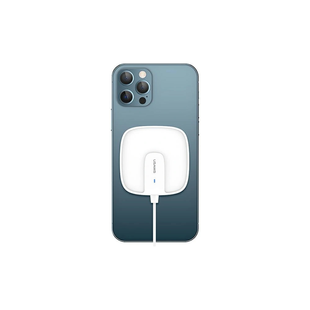 Hurtownia GSM - Indukční nabíječka USAMS US-CD159 magnetic W1 15W Extra-tenká Apple iPhone 12 série bílá/white CD159DZ02 - USA478WHT - {ean13} - Hurt