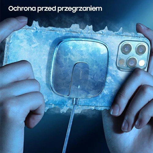 Ładowarka indukcyjna USAMS US-CD159 magnetic W1 15W Extra-thin Apple iPhone 12 series biały/white CD159DZ02