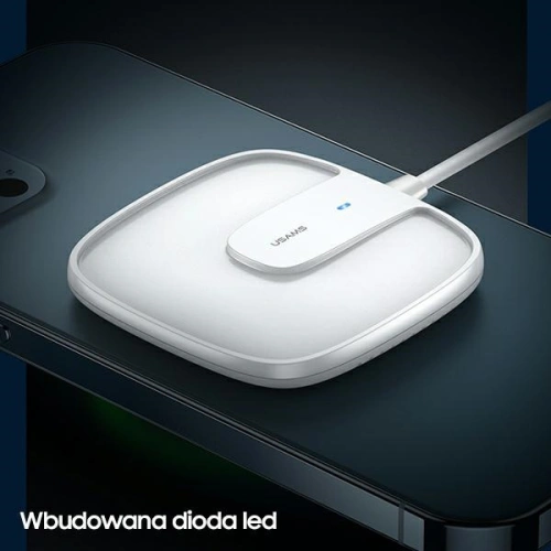 Ładowarka indukcyjna USAMS US-CD159 magnetic W1 15W Extra-thin Apple iPhone 12 series biały/white CD159DZ02