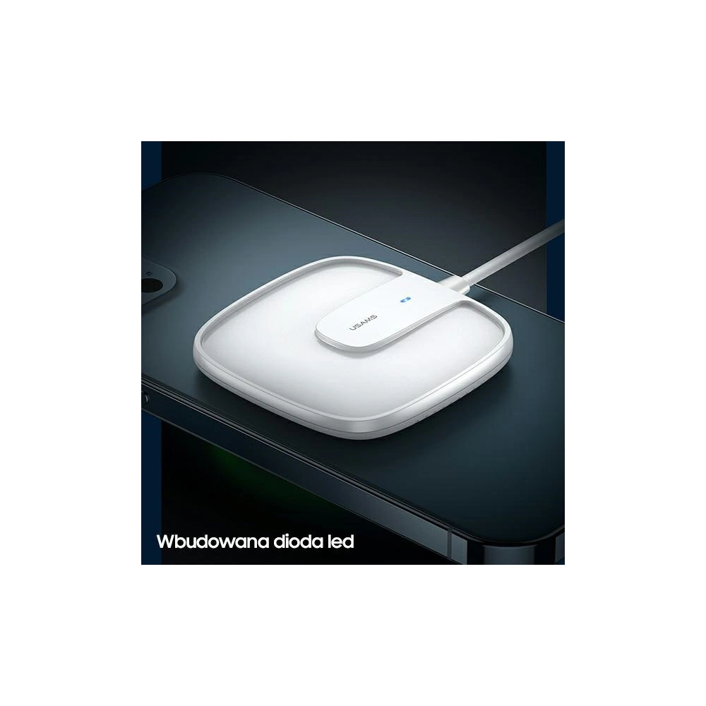 Hurtownia GSM - Indukční nabíječka USAMS US-CD159 magnetic W1 15W Extra-tenká Apple iPhone 12 série bílá/white CD159DZ02 - USA478WHT - {ean13} - Hurt