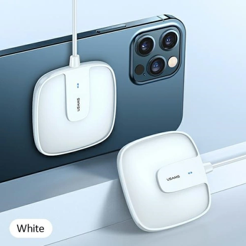 Ładowarka indukcyjna USAMS US-CD159 magnetic W1 15W Extra-thin Apple iPhone 12 series biały/white CD159DZ02