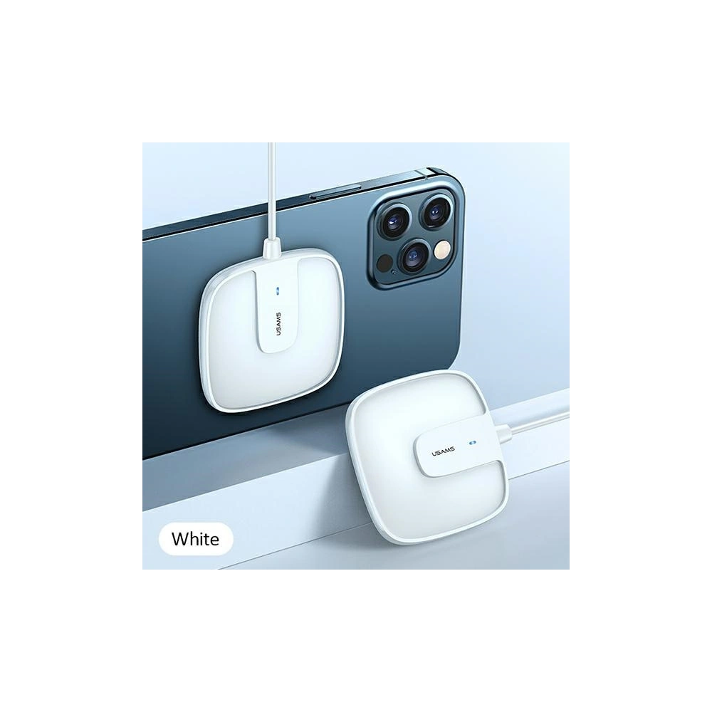 Hurtownia GSM - Indukční nabíječka USAMS US-CD159 magnetic W1 15W Extra-tenká Apple iPhone 12 série bílá/white CD159DZ02 - USA478WHT - {ean13} - Hurt