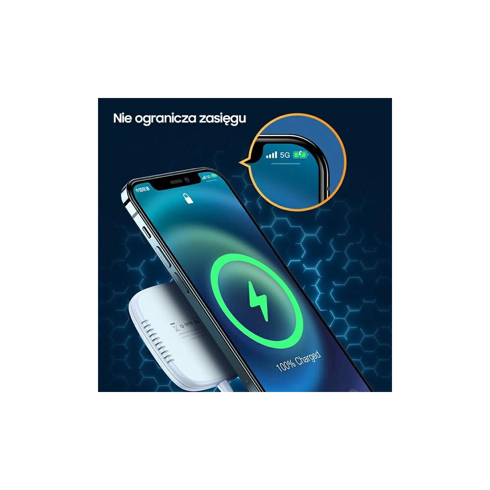 Hurtownia GSM - Indukční nabíječka USAMS US-CD159 magnetic W1 15W Extra-tenká Apple iPhone 12 série černá/black CD159DZ01 - USA479BLK - {ean13} - Hurt