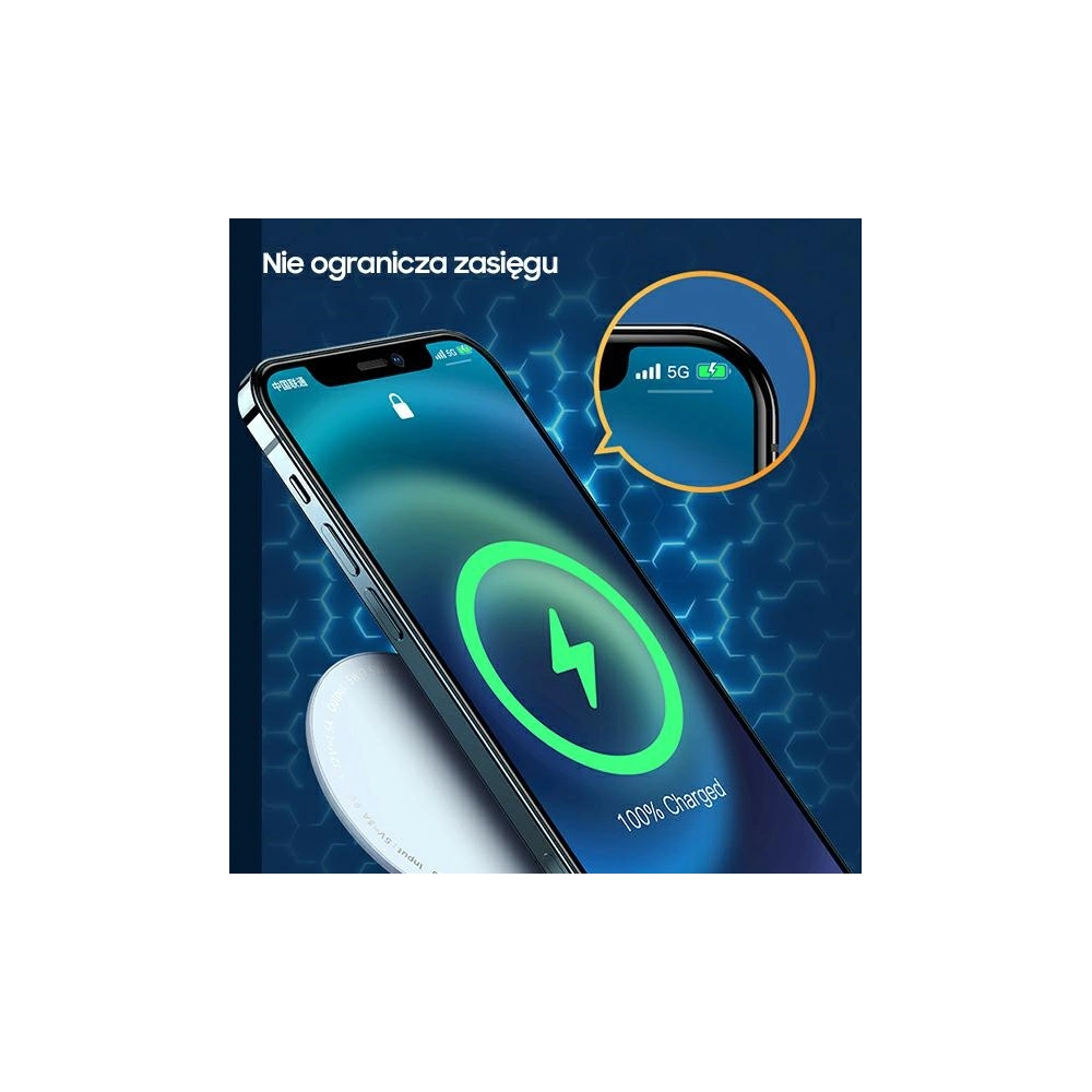 Hurtownia GSM - Indukční nabíječka USAMS US-CD160 magnetic W2 15W hliníková Apple iPhone 12 series stříbrná/silver CD160DZ01 - USA480SLV - {ean13} - Hurt