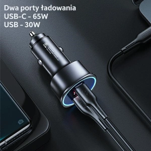 Hurtownia GSM - Ładowarka samochodowa USAMS C26 1xUSB+1xUSB-C 95W Fast Charge czarny/black CC146TC01 - USA485BLK - {ean13} - Hurt