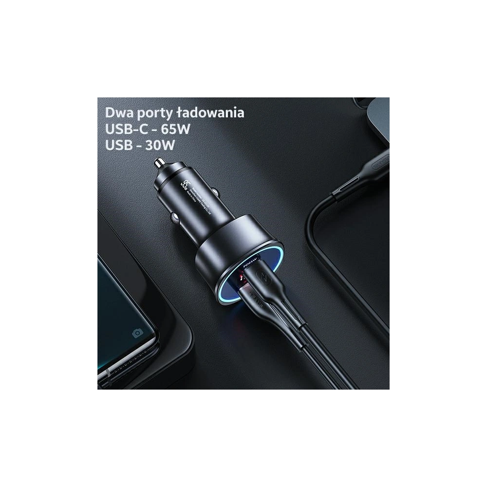 Hurtownia GSM - Ładowarka samochodowa USAMS C26 1xUSB+1xUSB-C 95W Fast Charge czarny/black CC146TC01 - USA485BLK - {ean13} - Hurt
