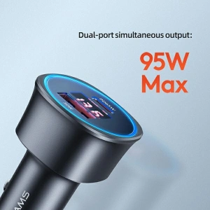 Hurtownia GSM - Ładowarka samochodowa USAMS C26 1xUSB+1xUSB-C 95W Fast Charge czarny/black CC146TC01 - USA485BLK - {ean13} - Hurt