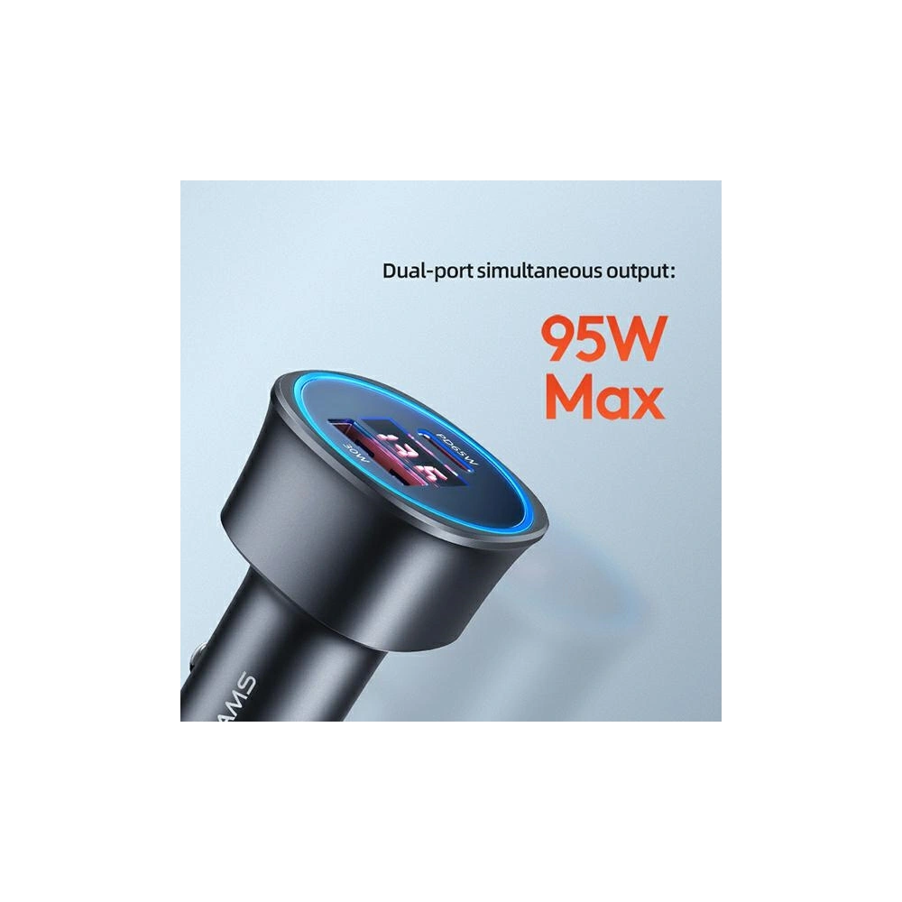 Hurtownia GSM - Automobilní nabíječka USAMS C26 1xUSB+1xUSB-C 95W Rychlé nabíjení černá/black CC146TC01 - USA485BLK - {ean13} - Hurt