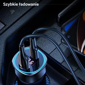 Hurtownia GSM - Ładowarka samochodowa USAMS C26 1xUSB+1xUSB-C 95W Fast Charge czarny/black CC146TC01 - USA485BLK - {ean13} - Hurt