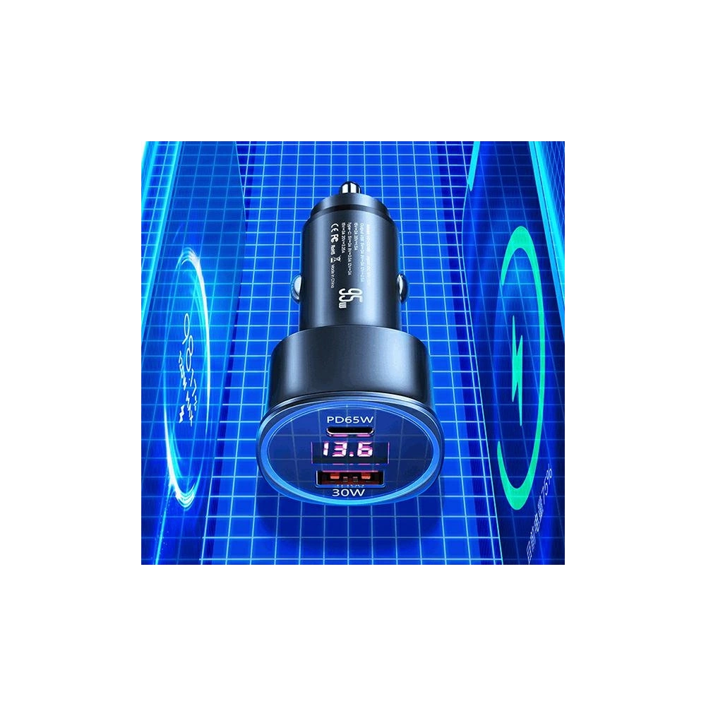 Hurtownia GSM - Ładowarka samochodowa USAMS C26 1xUSB+1xUSB-C 95W Fast Charge czarny/black CC146TC01 - USA485BLK - {ean13} - Hurt