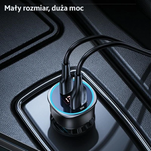 Ładowarka samochodowa USAMS C26 1xUSB+1xUSB-C 95W Fast Charge czarny/black CC146TC01