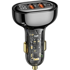 Hurtownia GSM - Ładowarka samochodowa USAMS 1xUSB-C 2xUSB-A 125W Fast Charge transparent black CC158CC01 - USA486BLK - {ean13} - Hurt
