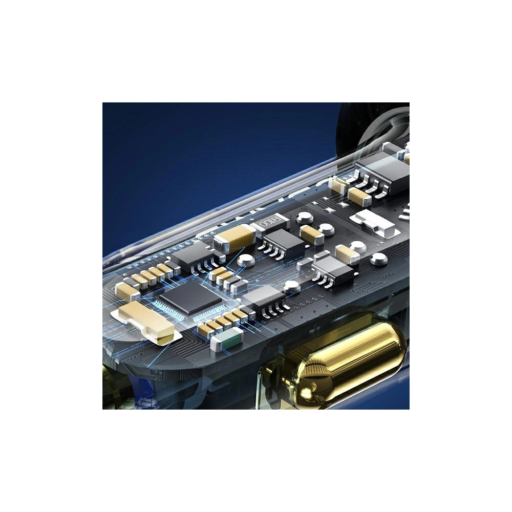 Hurtownia GSM - Automobilová nabíječka USAMS 1xUSB-C 2xUSB-A 125W rychlé nabíjení transparentní černá CC158CC01 - USA486BLK - {ean13} - Hurt