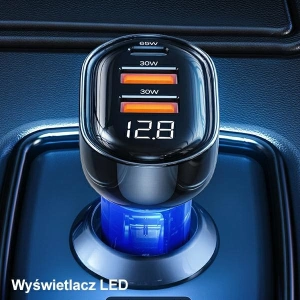 Hurtownia GSM - Automobilová nabíječka USAMS 1xUSB-C 2xUSB-A 125W rychlé nabíjení transparentní černá CC158CC01 - USA486BLK - {ean13} - Hurt