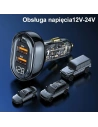 Hurtownia GSM - Automobilová nabíječka USAMS 1xUSB-C 2xUSB-A 125W rychlé nabíjení transparentní černá CC158CC01 - USA486BLK - {ean13} - Hurt