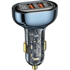 Hurtownia GSM - Ładowarka samochodowa USAMS 1xUSB-C 2xUSB-A 125W Fast Charge transparent blue CC158CC02 - USA487BLU - {ean13} - Hurt