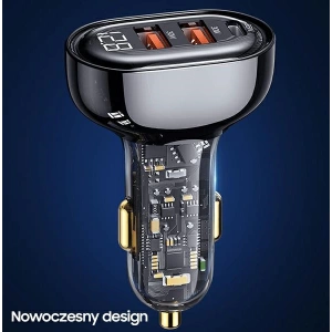 Hurtownia GSM - Ładowarka samochodowa USAMS 1xUSB-C 2xUSB-A 125W Fast Charge transparent blue CC158CC02 - USA487BLU - {ean13} - Hurt