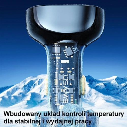 Ładowarka samochodowa USAMS 1xUSB-C 2xUSB-A 125W Fast Charge transparent blue CC158CC02