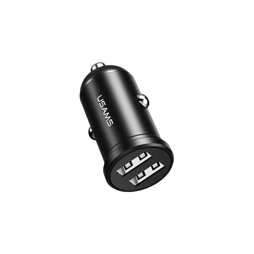 Wholesale USAMS Car Charger 2xUSB 2,4A Mini black CC114TC01 (US-CC114) - USA490BLK - {ean13} - Hurt