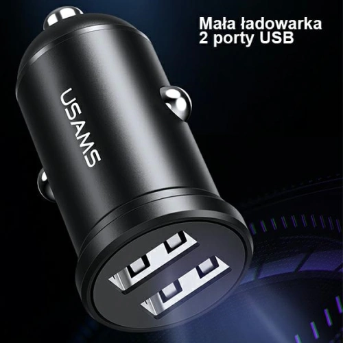 Ładowarka samochodowa USAMS Mini 2xUSB 2,4A czarny/black CC114TC01