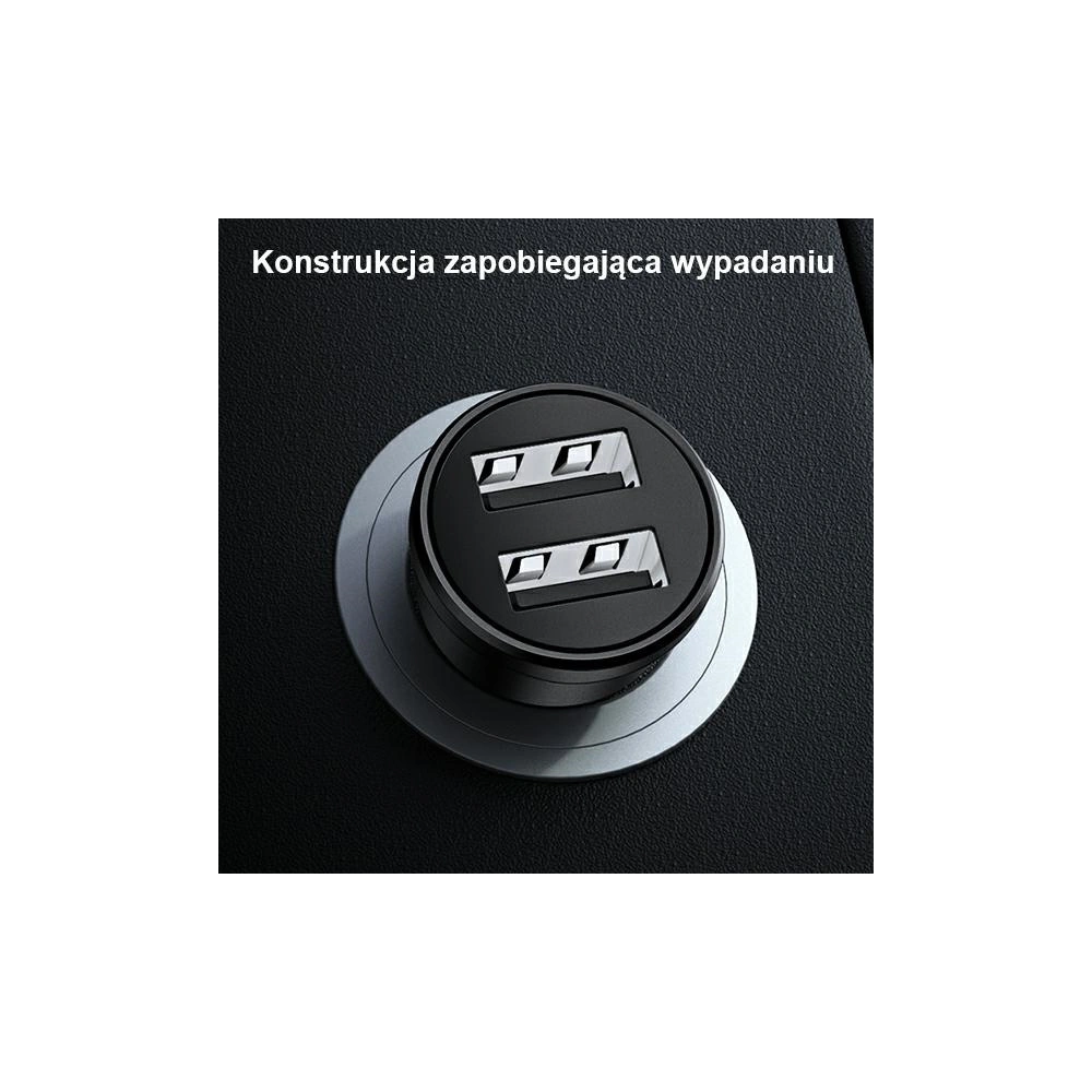 Hurtownia GSM - Auto nabíječka USAMS Mini 2xUSB 2,4A černá/black CC114TC01 - USA490BLK - {ean13} - Hurt