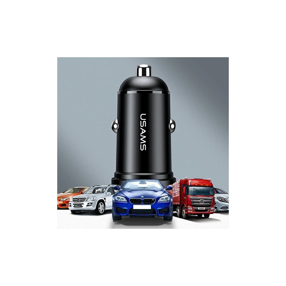 Hurtownia GSM - Auto nabíječka USAMS Mini 2xUSB 2,4A černá/black CC114TC01 - USA490BLK - {ean13} - Hurt