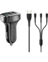 Wholesale USAMS Car Charger 2xUSB C13 2,1A 3in1 (microUSB/USB-C/Lightning) black NTU35YTSC13TZ - USA494BLK - {ean13} - Hurt