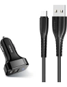 USAMS Car Charger 2xUSB C13 2,1A USB-C black NTU35TC13TZ