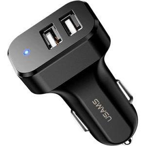 Hurtownia GSM - Ładowarka samochodowa USAMS C13 2xUSB 2,1A czarny/black CC87TC01 - USA498BLK - {ean13} - Hurt