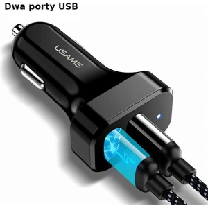 Hurtownia GSM - Ładowarka samochodowa USAMS C13 2xUSB 2,1A czarny/black CC87TC01 - USA498BLK - {ean13} - Hurt