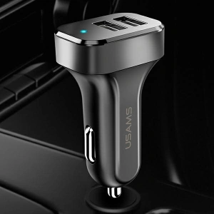 Hurtownia GSM - Ładowarka samochodowa USAMS C13 2xUSB 2,1A czarny/black CC87TC01 - USA498BLK - {ean13} - Hurt