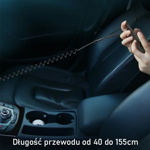 Ładowarka samochodowa USAMS C22 2xUSB+ kable 3w1 (lightning+microUSB+USB-C) czarny/black CC119TC01