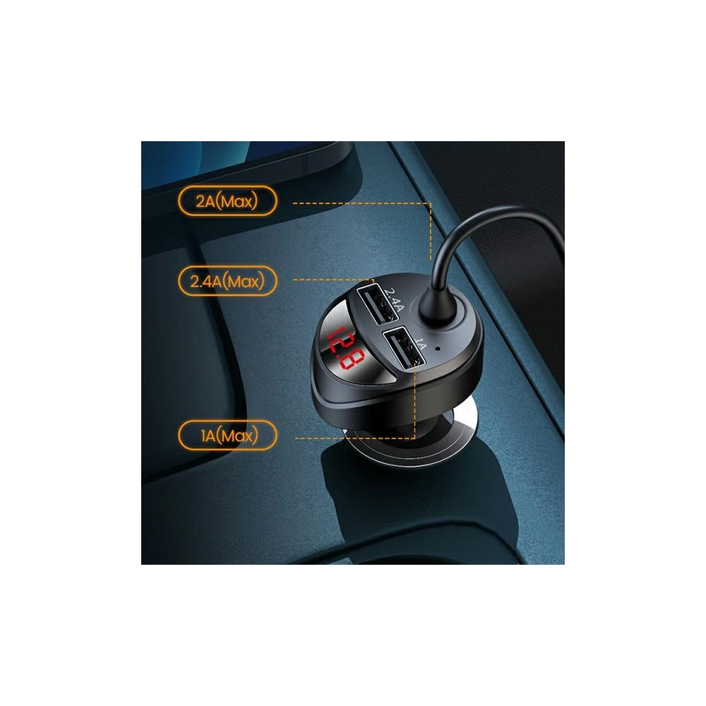 Hurtownia GSM - Autonabíječka USAMS C22 2xUSB + kabely 3w1 (lightning+microUSB+USB-C) černá/black CC119TC01 - USA503BLK - {ean13} - Hurt